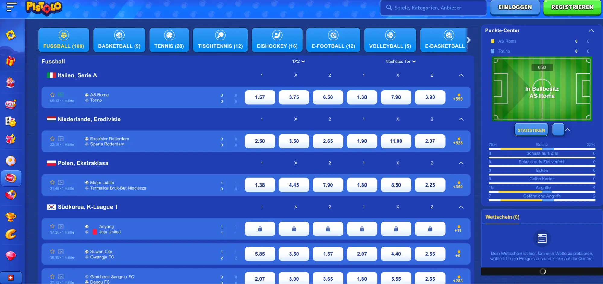 Sportwetten Pistolo Schweiz Sportwetten Übersicht Pistolo Casino
